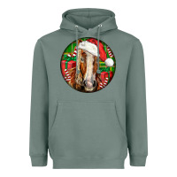 Sage Belgian Horse  Christmas Heavyweight Hoodie - LillyAllenDesigns