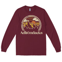 Burgundy Adirondacks Mountains New York Vintage Hiking Camp Long Sleeve Tee - tuanDangUi