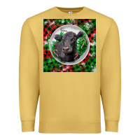 Antique Gold christmas black angus cow Premium Sweatshirt - LillyAllenDesigns