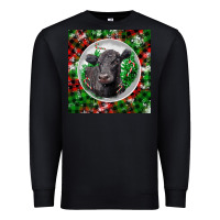 Black christmas black angus cow Premium Sweatshirt - LillyAllenDesigns
