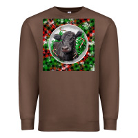 Chestnut christmas black angus cow Premium Sweatshirt - LillyAllenDesigns