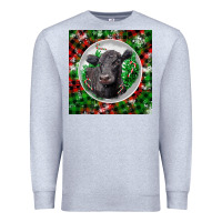 Heather Grey christmas black angus cow Premium Sweatshirt - LillyAllenDesigns