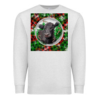 Oatmeal Heather christmas black angus cow Premium Sweatshirt - LillyAllenDesigns