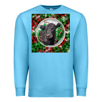 Ocean Blue christmas black angus cow Premium Sweatshirt - LillyAllenDesigns