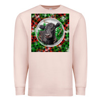 Pale Pink christmas black angus cow Premium Sweatshirt - LillyAllenDesigns
