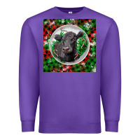 Purple christmas black angus cow Premium Sweatshirt - LillyAllenDesigns