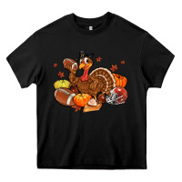 Black football turkey thanksgiving Heavy Core Tee - MaliasSmallBusiness