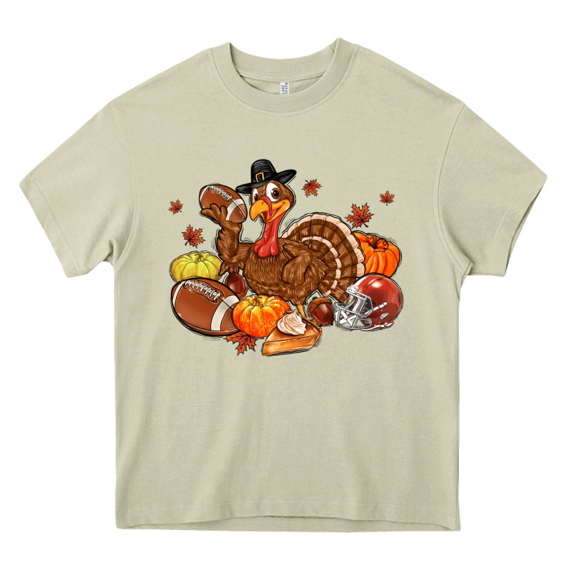 Football Turkey Thanksgiving Heavy Core Tee by MaliasSmallBusiness | Teevron