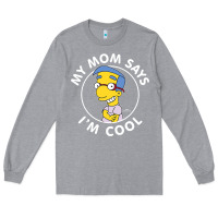 Heather Grey The Simpsons Milhouse My Mom Says I'm Cool V1 Long Sleeve Tee - tuanDangUi