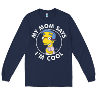 Navy The Simpsons Milhouse My Mom Says I'm Cool V1 Long Sleeve Tee - tuanDangUi