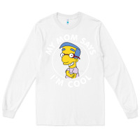 White The Simpsons Milhouse My Mom Says I'm Cool V1 Long Sleeve Tee - tuanDangUi