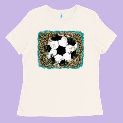 Glitter Football Leopard Ladies Tee Designed By Ranaportraitstore