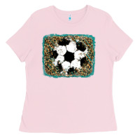 Bubblegum Pink glitter football leopard Ladies Tee - RanaPortraitStore