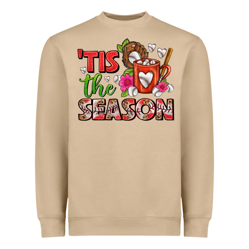 Tis The Season Baseball Coffee Mug Heavyweight Sweatshirt by FaDigitalArtStudio | Teevron