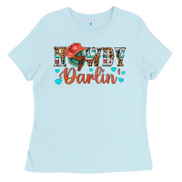 Baby Blue Western Howdy Darlin Ladies Tee - BundleAndBundleShop