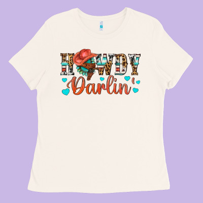Western Howdy Darlin Ladies Tee Designed By Bundleandbundleshop