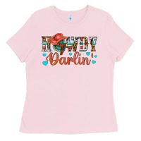 Bubblegum Pink Western Howdy Darlin Ladies Tee - BundleAndBundleShop