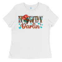 White Western Howdy Darlin Ladies Tee - BundleAndBundleShop