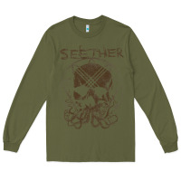 Army Green Seether Octoskull Long Sleeve Tee - tuanDangUi