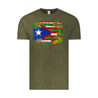 Vintage Olive Mexico and Puerto Rico flag Vintage Tee - texasbilliewilder