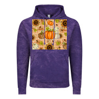 Cloud Purple Fall Pumpkins and Sunflowers with Leopard Vintage Hoodie - texasbilliewilder