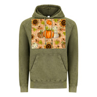 Vintage Olive Fall Pumpkins and Sunflowers with Leopard Vintage Hoodie - texasbilliewilder