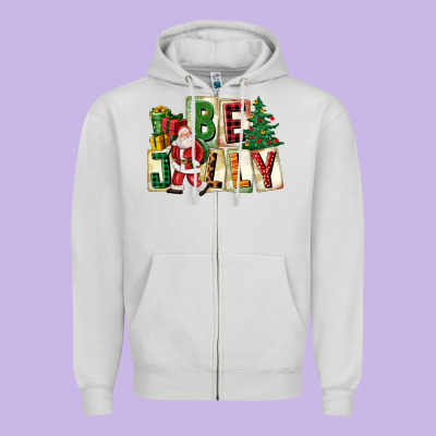 Be Jolly Santa Christmas Zipper Hoodie Designed By Fadigitalartstudio