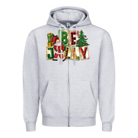 Heather Grey be jolly santa christmas Zipper Hoodie - FaDigitalArtStudio