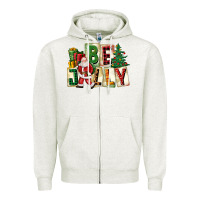 Oatmeal Heather be jolly santa christmas Zipper Hoodie - FaDigitalArtStudio