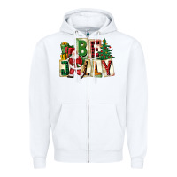 White be jolly santa christmas Zipper Hoodie - FaDigitalArtStudio