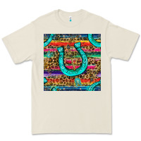 Bone Western Horseshoe And Arrow With Leopard And Serape Seamless Pattern Premium Tee - BundleAndBundleShop