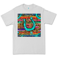 Western Horseshoe And Arrow With Leopard And Serape Seamless Pattern Premium Tee | Teevron