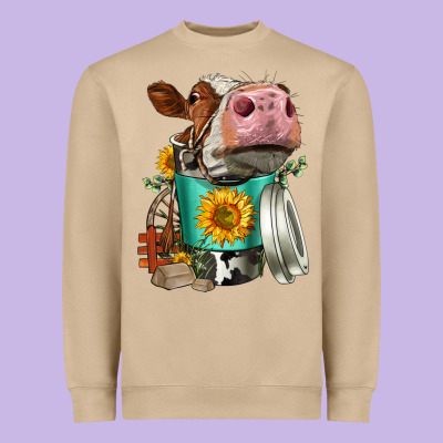Simmental Cow Coffee Cup Heavyweight Sweatshirt Designed By Fadigitalartstudio