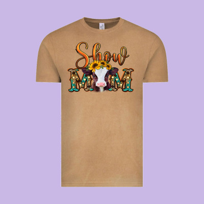 Show Mom Baby Cow Vintage Tee Designed By Jasminsmagicworld
