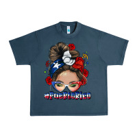 Midnight Navy Puerto Rico messy bun Urban Heavy Tee - NancyCooperArtShop