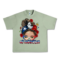 Oil Green Puerto Rico messy bun Urban Heavy Tee - NancyCooperArtShop