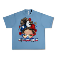 Pebble Blue Puerto Rico messy bun Urban Heavy Tee - NancyCooperArtShop