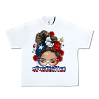 White Puerto Rico messy bun Urban Heavy Tee - NancyCooperArtShop