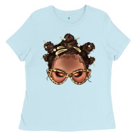 Baby Blue Afro Bantu Knots Hairstyles Messy Bun With Clasp Bbs  2 Ladies Tee - BundleAndBundleShop