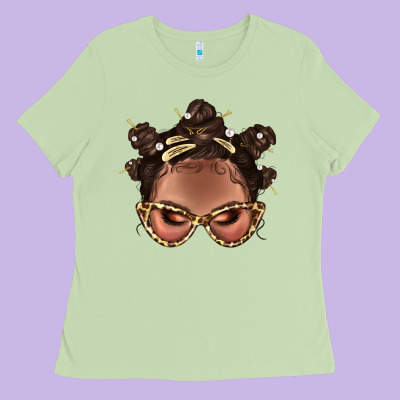 Afro Bantu Knots Hairstyles Messy Bun With Clasp Bbs  2 Ladies Tee Designed By Bundleandbundleshop