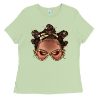 Matcha Afro Bantu Knots Hairstyles Messy Bun With Clasp Bbs  2 Ladies Tee - BundleAndBundleShop