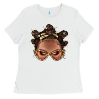 White Afro Bantu Knots Hairstyles Messy Bun With Clasp Bbs  2 Ladies Tee - BundleAndBundleShop