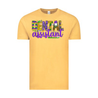 Vintage Mustard Mardi Gras Dental Assistant Vintage Tee - NancyCooperArtShop