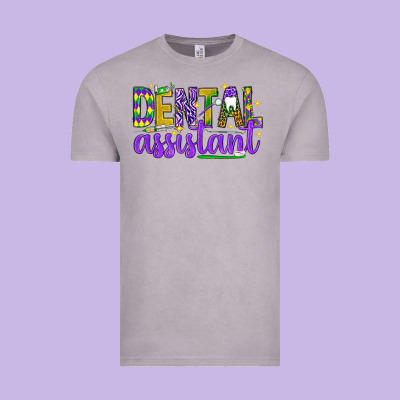 Mardi Gras Dental Assistant Vintage Tee Designed By Nancycooperartshop