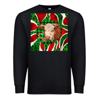 Black christmas hereford cow face Premium Sweatshirt - LillyAllenDesigns
