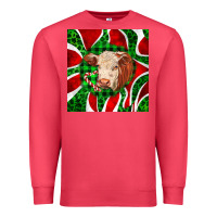 Christmas Hereford Cow Face Premium Sweatshirt | Teevron