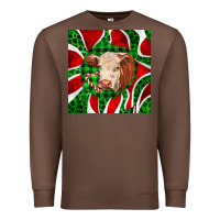 Chestnut christmas hereford cow face Premium Sweatshirt - LillyAllenDesigns