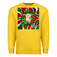 Lemon christmas hereford cow face Premium Sweatshirt - LillyAllenDesigns