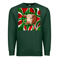 Sports Green christmas hereford cow face Premium Sweatshirt - LillyAllenDesigns