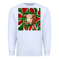 White christmas hereford cow face Premium Sweatshirt - LillyAllenDesigns